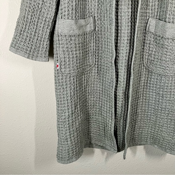 ONSEN Supima Waffle Bath Robe Hood Pockets Unisex NO BELT Cinder Gray Size S - Picture 3 of 14